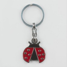 Zero Land Hnrlishp Uğur Böceği Figürlü Metal Anahtarlık - Gümüş Rengi