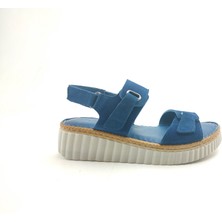 Ortoplus Deri Ortopedik Kadın Sandalet S2052 Kot Süet