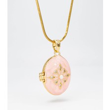 Stella Fortis Mine Detaylı Kapaklı Madalyon Kolye – Altın Renk Yılan Zincir