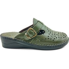 Ortoplus Kadın Deri Ortopedik Topuk Dikeni Sabo Terlik Y1000 Yeşil