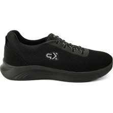 King Paolo Sneaker Tekstil Yürüyüş Kadın Ayakkabı Bağcıklı KP5174 Siyah