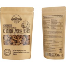 Famous Farm Dondurulmuş Kurutulmuş Tavuk Yürek Ciğer Köpek Ödül Maması 25 gr