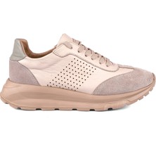 Ortoplus Deri Ortopedik Kadın Spor Ayakkabı FE458 Bej