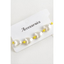 Zero Land Hnrlishp Kalp Inci Kristal Makrome Ip Bileklik - Yeşil