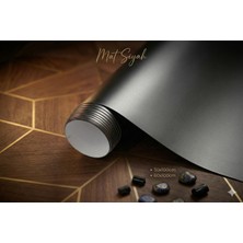 Ferizli Reklam Mat Siyah Yapışkanlı Folyo - Mobilya, Cam ve Dolap Kaplama Folyosu - Suya Dayanıklı Dekoratif Kaplama