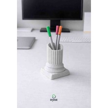 Dizge Antik Sütun Kalemlik – Minimalist Masaüstü Kalemlik | Dekoratif Ofis Düzenleyici
