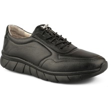 Ortoplus Deri Ortopedik Kadın Spor Ayakkabı LP8439 Siyah