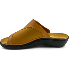 Ortoplus Kadın Deri Ortopedik Tabanı Çıkan Halluk Valgus Terlik Y1004 Taba