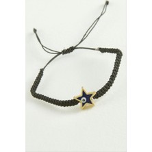 Zero Land Hnrlishp Yıldız Makrome Ip Bileklik - Siyah
