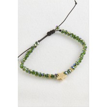 Zero Land Hnrlishp Yıldız Kristal Makrome Ip Bileklik - Kırmızı