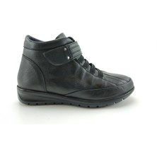 Ortoplus Deri Ortopedik Kadın Bot Cırtlı RI7118 Siyah