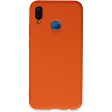 Hnrlishp Newface Huawei P20 Lite Kılıf Nano Içi Kadife Silikon - Turuncu