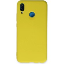 Hnrlishp Newface Huawei P20 Lite Kılıf Nano Içi Kadife Silikon - Sarı
