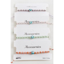 Zero Land Hnrlishp Nazar Kristal Makrome Ip Bileklik 8 mm - Mi