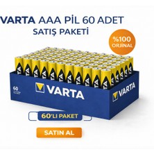 Maarketim Varta AAA İnce Kalem Pil 1.5V Super Heavy Duty R03 Çinko Karbon 2li 30 Paket