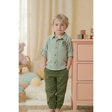Cattackids Erkek Çocuk Geometrik Desenli Gömlek Şort Takımı 2-5 Yaş