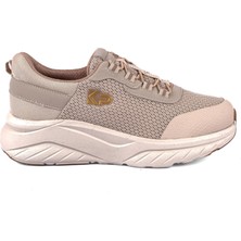 King Paolo Sneaker Tekstil Yürüyüş Kadın Ayakkabı Bağcıklı KP5194 Bej