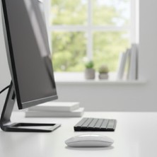 By Nevser® Beyaz Renkli Ergonomik Sessiz Kablosuz Mouse – USB Alıcılı, Ofis ve Oyun Için Konforlu Bilgisayar Faresi MS6310