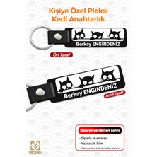 Mezora Kişiye Özel Pleksi Kedi Anahtarlık - Hediyelik
