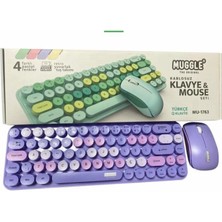 Muggle MU-1763M Kablosuz Klavye Mouse Seti - Mor
