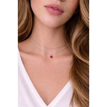Liora De Mar Çift Zincirli Kalp Detaylı Choker Kolye ( Herboyun Ölçüsüneuygun)