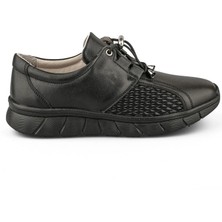 Ortoplus Deri Ortopedik Kadın Kemik Çıkıntılı Ayakkabı LP8440 Siyah