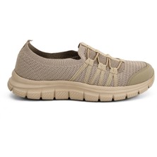 King Paolo Sneaker Tekstil Yürüyüş Kadın Streç Ayakkabı KP5223 Pudra