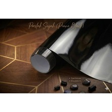 Ferizli Reklam Parlak Siyah (Piano Black) Yapışkanlı Folyo - Mobilya, Cam ve Dolap Kaplama Folyosu - Suya Dayanıklı Dekoratif Kaplama