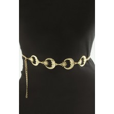 Zero Land Hnrlishp Ay Yıldız Metal Zincir Kemer - Sarı