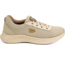 King Paolo Sneaker Tekstil Yürüyüş Kadın Ayakkabı Bağcıklı KP5174 Bej