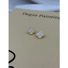 Luseda Kararmaz VIP Zirkon Taşlı Çiçek Figürlü Kadın Küpe