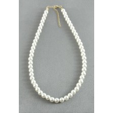 Zero Land Hnrlishp 8 mm Inci Kolye - Beyaz