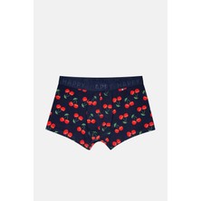 Happy Socks -  Erkek Lacivert Kiraz Desenli Boxer