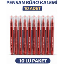 Maarketim Pensan Büro 2270 Kırmızı Tükenmez Kalem 1.0 mm Medium Yerli Üretim 10 Adet