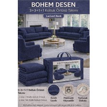 Jakarlı Bohem Kumaş 3.3.1.1 Koltuk Örtüsü Koltuk Kılıfı Takımı Ev Tekstili Sofa Cover