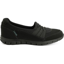 King Paolo Sneaker Tekstil Yürüyüş Kadın Streç Ayakkabı KP6104 Siyah