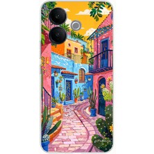 TechTree Vivo V60 Lite Uyumlu Renkli Sanat Sokak Silikon Kılıf Baskılı Silikon Kılıf