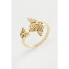 Zero Land Hnrlishp Kelebek Taşlı Yüzük - Sarı