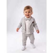 Kids Kingdom Pamuklu Ceketli Papyonlu Erkek Bebek 4'lü Takım