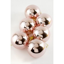 Zero Land Hnrlishp 6 Adet Cici Top Yılbaşı Ağaç Süsü 6 cm - Roz