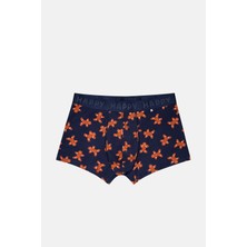 Happy Socks -  Erkek Lacivert Kurabiye Desenli Boxer