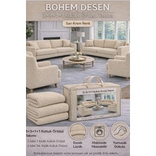 Jakarlı Bohem Kumaş 3.3.1.1 Koltuk Örtüsü Koltuk Kılıfı Takımı Ev Tekstili Sofa Cover