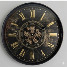 Twenkle 60 cm Çarklı Roma Rakamlı Duvar Saati – Hareketli Dişli Mekanizmalı Dekoratif Saat