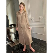Kadın Organik Pamuk Uzun Gömlek Elbise Kimono