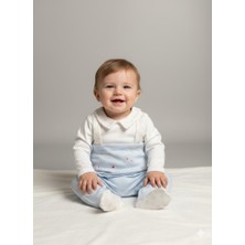 Kids Kingdom Pamuklu Uzay Detaylı Yaka Salopet Tulum