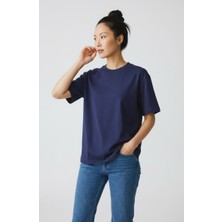Karyoka Dikişli Kalın Kumaş Basic Oversize T-Shirt
