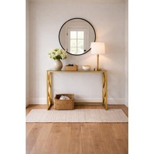 Todek Home Lina Metal Dresuar - 4mm Füme Temperli Camlı Antre Konsolu (100X30X80 Cm)