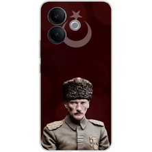 TechTree Vivo V60 Lite Uyumlu Ay Yıldız ve Başkomutan Atatürk Baskılı Silikon Kılıf