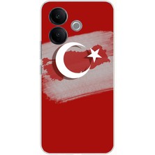 TechTree Vivo V60 Lite Uyumlu Türkiye Harita Detaylı Türk Bayrağı Baskılı Silikon Kılıf