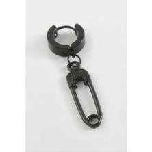 Zero Land Hnrlishp Kuru Kafa Çelik Erkek Küpe 1 Adet - Siyah